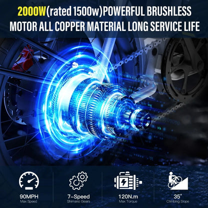 Coswheel Electric Bike For Adult
CT20S 2000W/1500W Mountain bike Electric Motorcycle 60V 27.5Ah