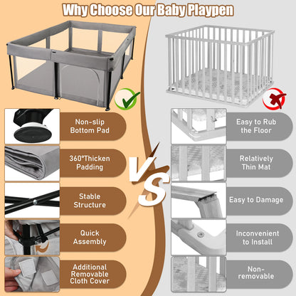 Foldable Baby Playpen 50x50 Inch