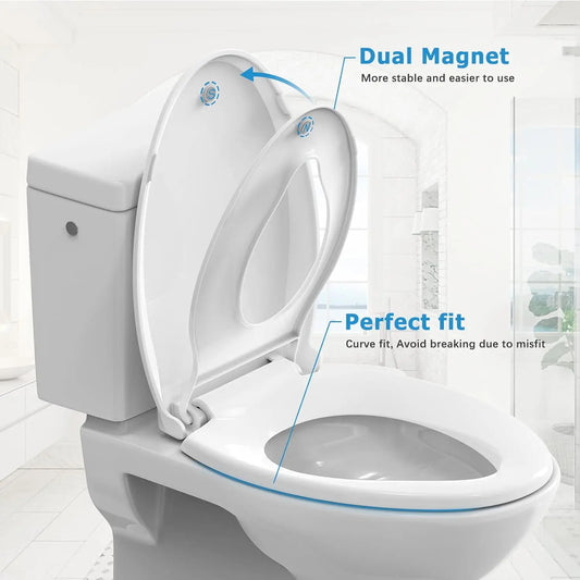 Adult Toilet Seat, Includes Potty Training Attachment