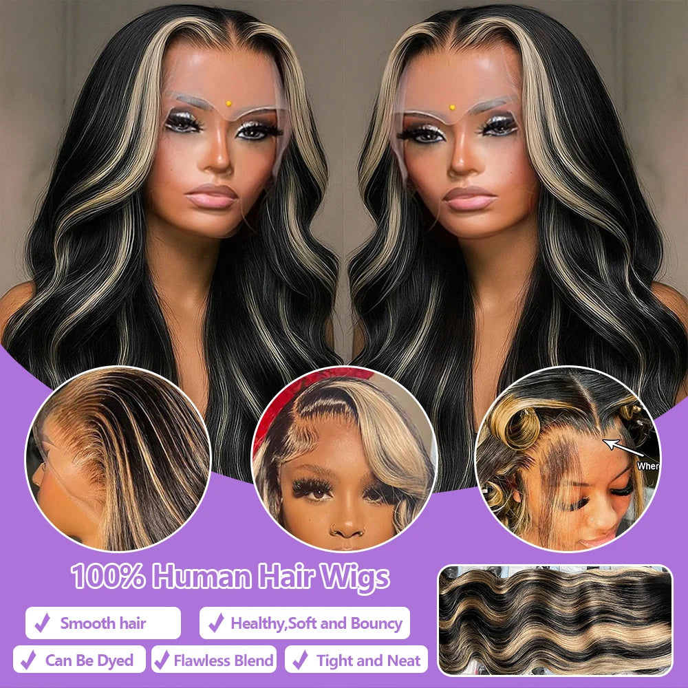 1B/27 Balayage Highlight Body Wave Wig