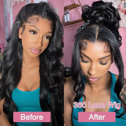 Hidden Strap Body Wave 360 HD Full Lace Front Wigs