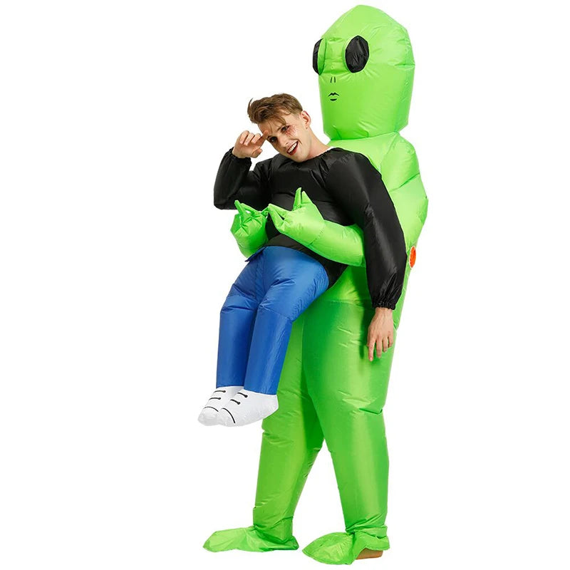 ET Alien inflatable suit Alien Monster Inflatable Costume Scary Green Alien Cosplay Costume For Adult  Party Festival Stage