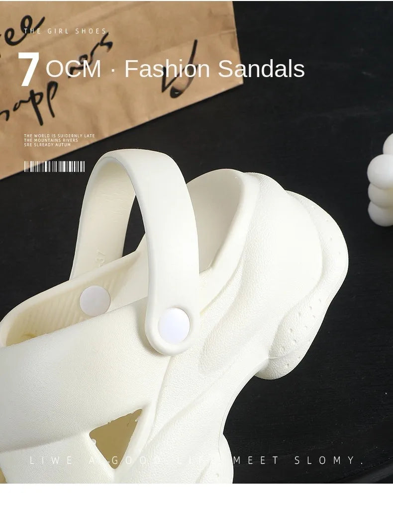 Popular Women Flip-flops Summer New Platform Wedges Slippers Outdoor Fashion Slides EVA 7CM Shoes Casual Beach Flip-flops