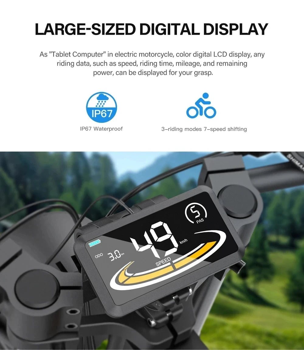 Mountain Bikes  Off Road Fat Tires Motorcycle Ebike