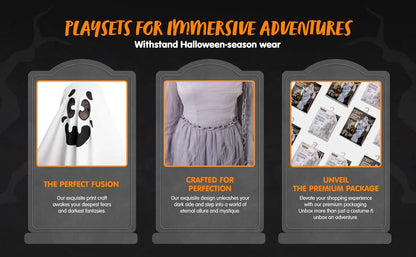 Halloween Ghost Costume for Adult- White Ghost Cloak Costume with Witch Hat- Ghost Fancy Dress Cosplay