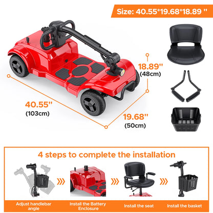 ENGWE Four-Wheeled Electric Scooter 250W,24V 12AH 6.2MPH