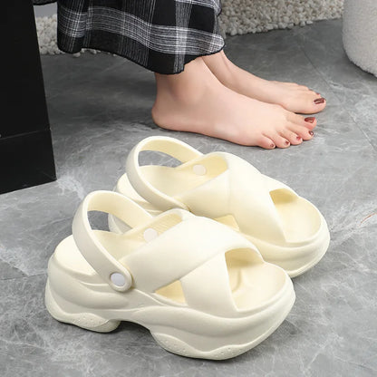 Popular Women Flip-flops Summer New Platform Wedges Slippers Outdoor Fashion Slides EVA 7CM Shoes Casual Beach Flip-flops