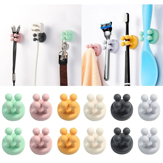 Self Adhesive Silicone Hook Bathroom Holder/ Storage for shavers, toothbrushes, and more