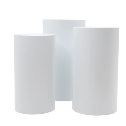 Set of 3 Beautiful White Flower Vases For Special Occasions
S
 for Centerpieces and Displays - Column Shape, Durable Stands for Weddings and Celebrations