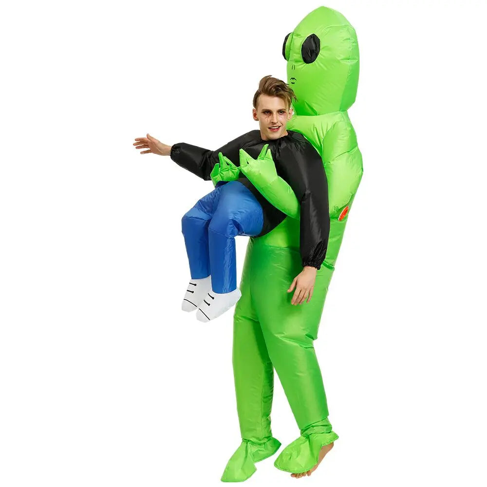 ET Alien inflatable suit Alien Monster Inflatable Costume Scary Green Alien Cosplay Costume For Adult  Party Festival Stage