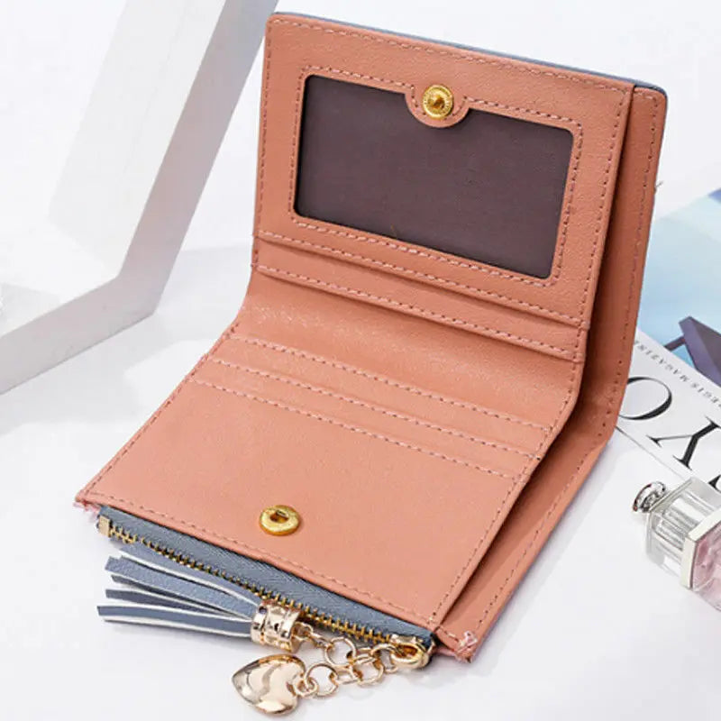 Tassel Leather Wallet Women Small Luxury Brand Famous Mini Women Wallets 2024 New Lovely Purse Female Small Wallet for Women Bag