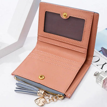Tassel Leather Wallet Women Small Luxury Brand Famous Mini Women Wallets 2024 New Lovely Purse Female Small Wallet for Women Bag