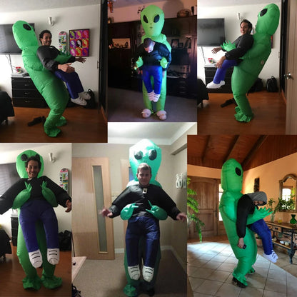ET Alien inflatable suit Alien Monster Inflatable Costume Scary Green Alien Cosplay Costume For Adult  Party Festival Stage