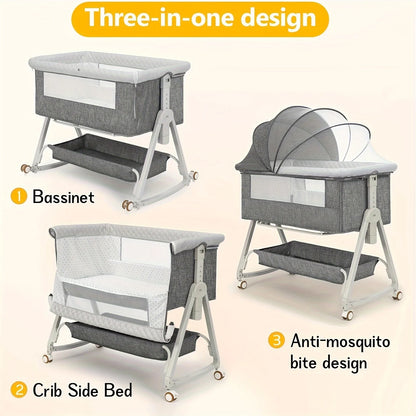 Baby Bedside Bassinet With Wheels