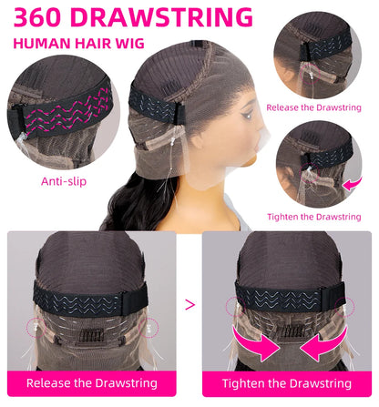 Hidden Strap Straight 360 Lace Front Wigs