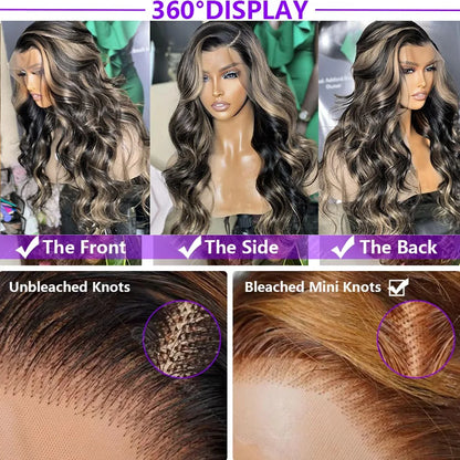 1B/27 Balayage Highlight Body Wave Wig