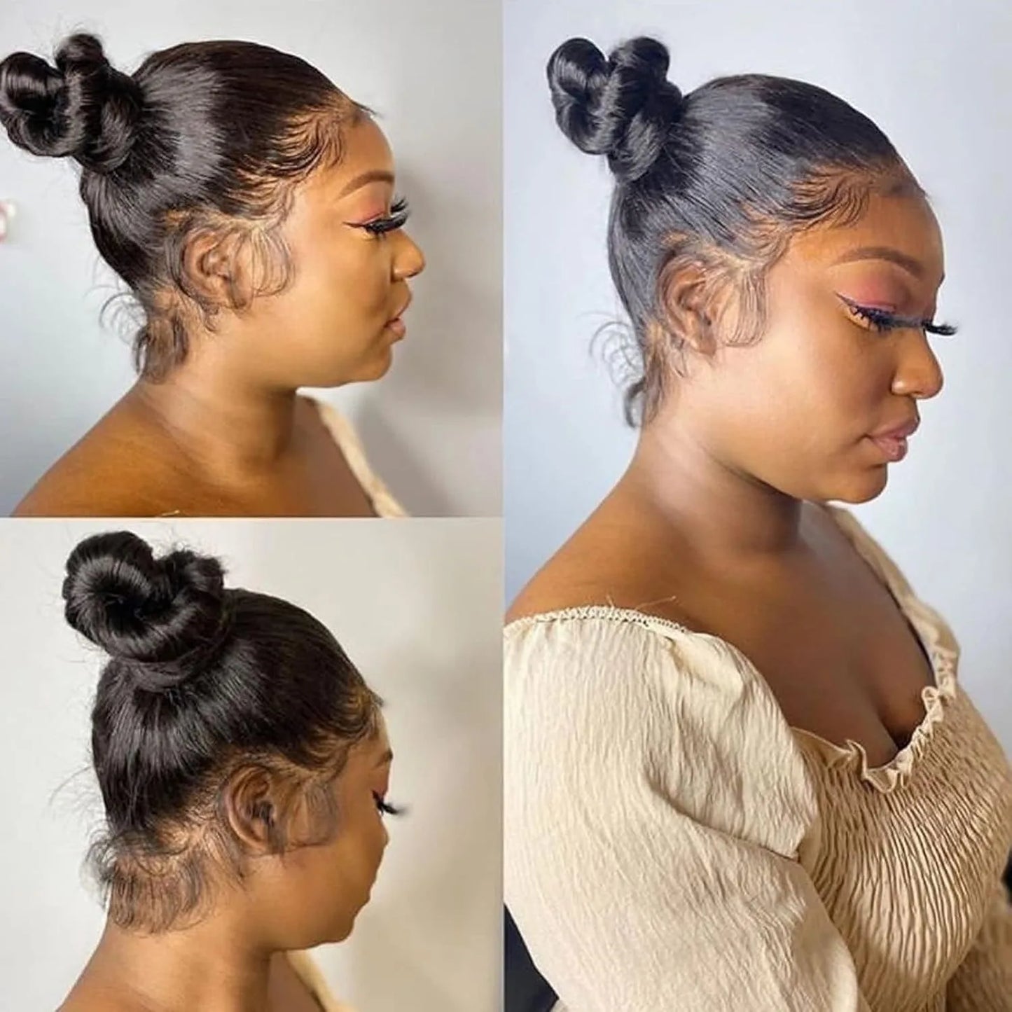 Hidden Strap Straight 360 Lace Front Wigs
