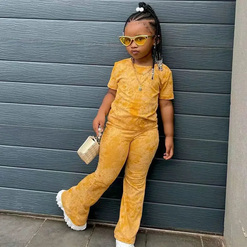 Girls T Shirts +Pants 2 pcs Casual Sets
