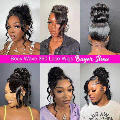 Hidden Strap Body Wave 360 HD Full Lace Front Wigs