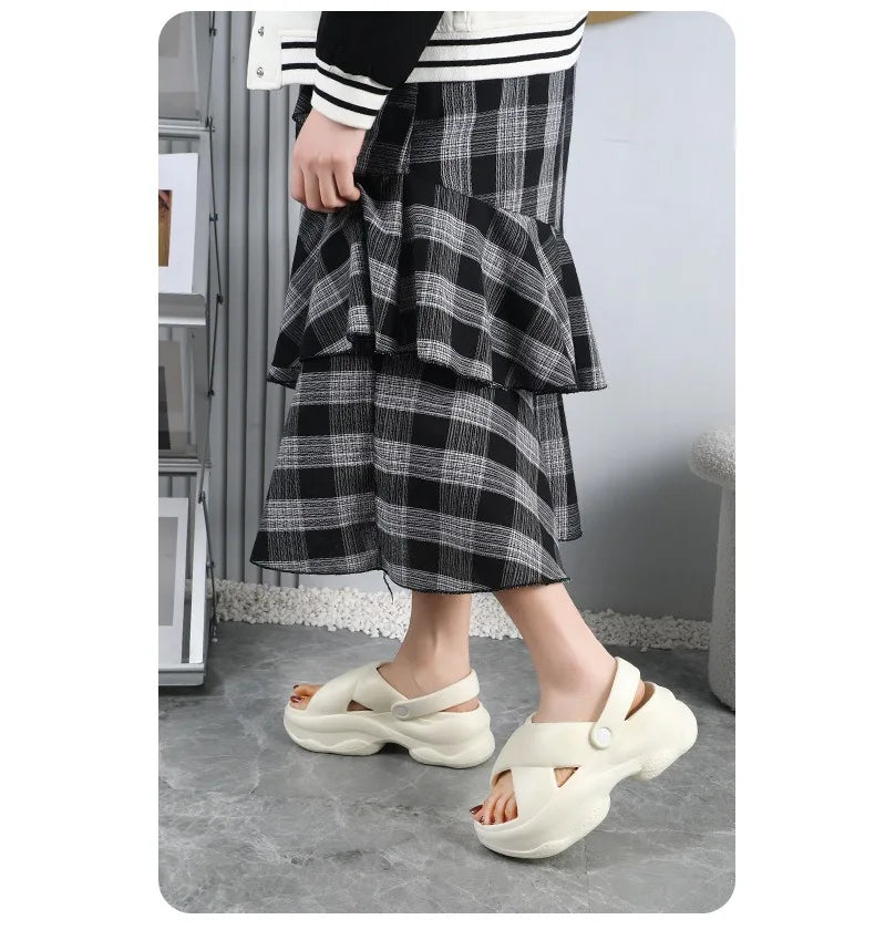 Popular Women Flip-flops Summer New Platform Wedges Slippers Outdoor Fashion Slides EVA 7CM Shoes Casual Beach Flip-flops