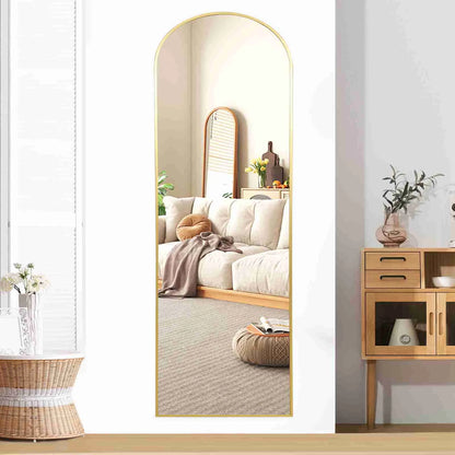 Arched Full Length Mirror 59x16in Aluminum Frame Full Body Mirror