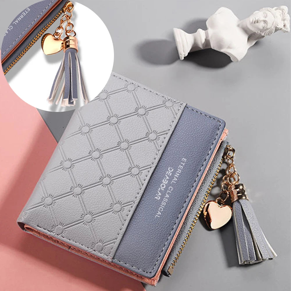 Tassel Leather Wallet Women Small Luxury Brand Famous Mini Women Wallets 2024 New Lovely Purse Female Small Wallet for Women Bag