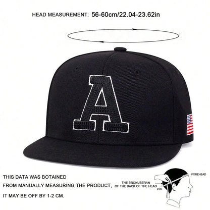 1piece Unisex Letter A Embroidered USA Flag Patch Hip-hop Hats
