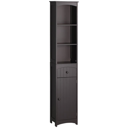 Tall Free Standing Bathroom Linen Tower W/ Shelf