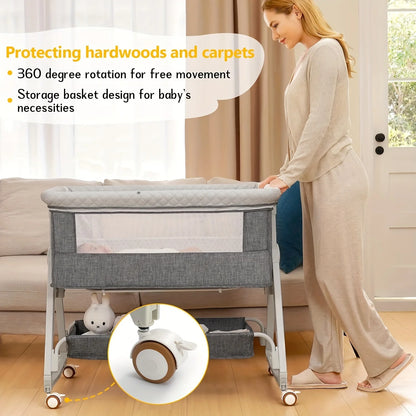Baby Bedside Bassinet With Wheels