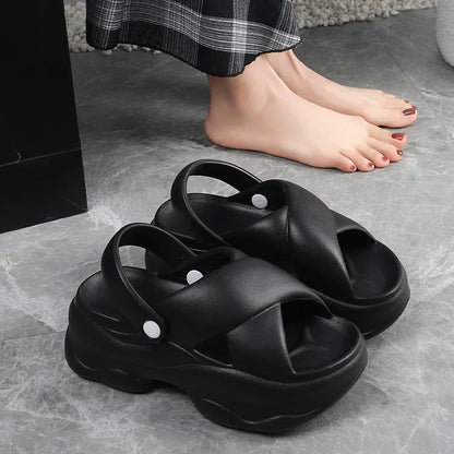 Popular Women Flip-flops Summer New Platform Wedges Slippers Outdoor Fashion Slides EVA 7CM Shoes Casual Beach Flip-flops