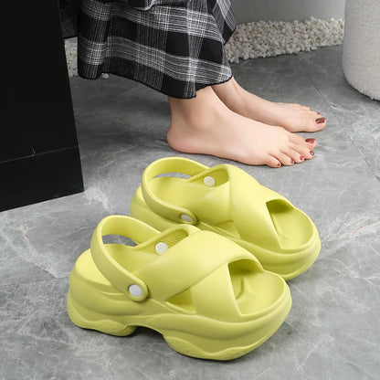 Popular Women Flip-flops Summer New Platform Wedges Slippers Outdoor Fashion Slides EVA 7CM Shoes Casual Beach Flip-flops