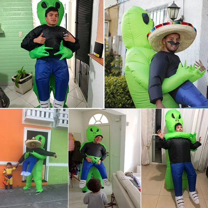 ET Alien inflatable suit Alien Monster Inflatable Costume Scary Green Alien Cosplay Costume For Adult  Party Festival Stage
