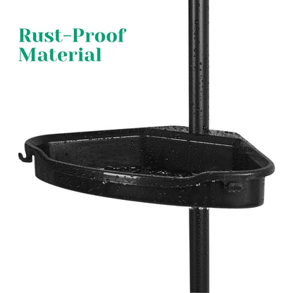 Rustproof Shower Caddy Corner for Bathroom, 4-Tier Adjustable Shelves with Tension Pole, Shower